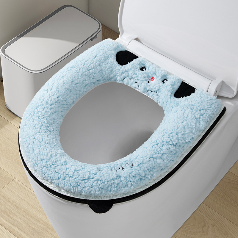 オールシーズン対応のユニバーサルトイレマット、冬用厚手トイレカバー、家庭用トイレマット、ジッパー付き防水保温便座|undefined