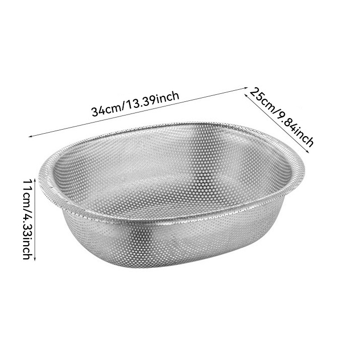 Cuenca de drenaje grande de acero inoxidable para lavar verduras domésticas tamiz de arroz para cocina doméstica multiuso de gran capacidad cuenca de arroz