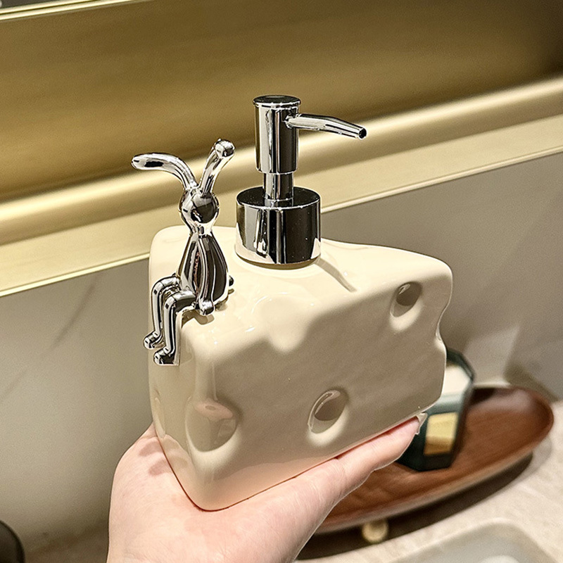 Botella de desinfectante de manos de cerámica baño doméstico inodoro Champú gel de ducha tipo de prensa botella de loción de sub-embalaje botella vacía
