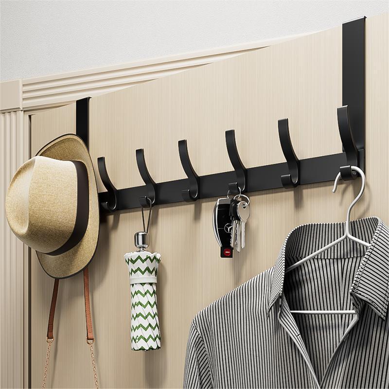 Porte-manteau à suspendre derrière la porte, sans perçage, pour entrée, support mural sans trace, style à fixer derrière la porte.