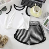 BX-white bottom lamb striped pants vest suit