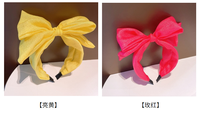 Korean Chiffon Big Butterfly Solid Color Wide-brimmed Headband display picture 24