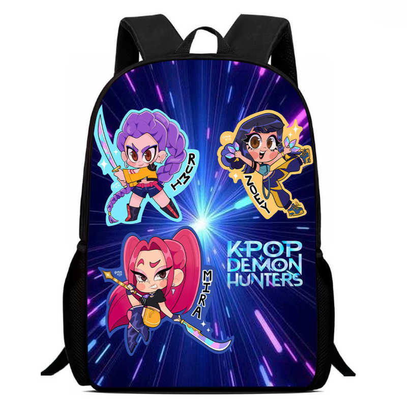 クロスボーダー小学生バッグ魔女狩りグループプリントバックパック漫画アニメバックパックK-POP子供用バッグ軽量|undefined