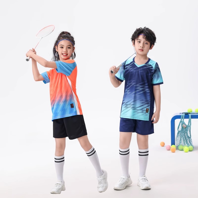 New Children's Student Football Clothing Training Clothing Men's and Women's Same Style Badminton Clothing Breathable Quick-drying Sweat Absorbing suit Printed