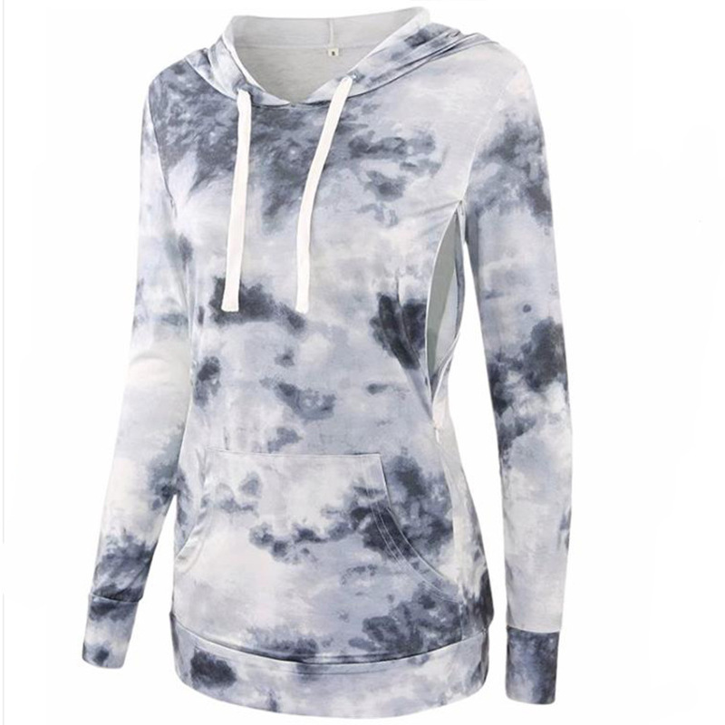 2023 AliExpress Amazon European and American Foreign Trade Maternity Wear Pregnant Women Lactation Hoodie Sweater with Pocket Jacket