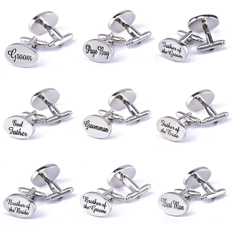 European and American Best-Selling Wedding Cufflinks Groom Bride Letter Cufflinks Wedding Dress Accessories Factory Direct Supply