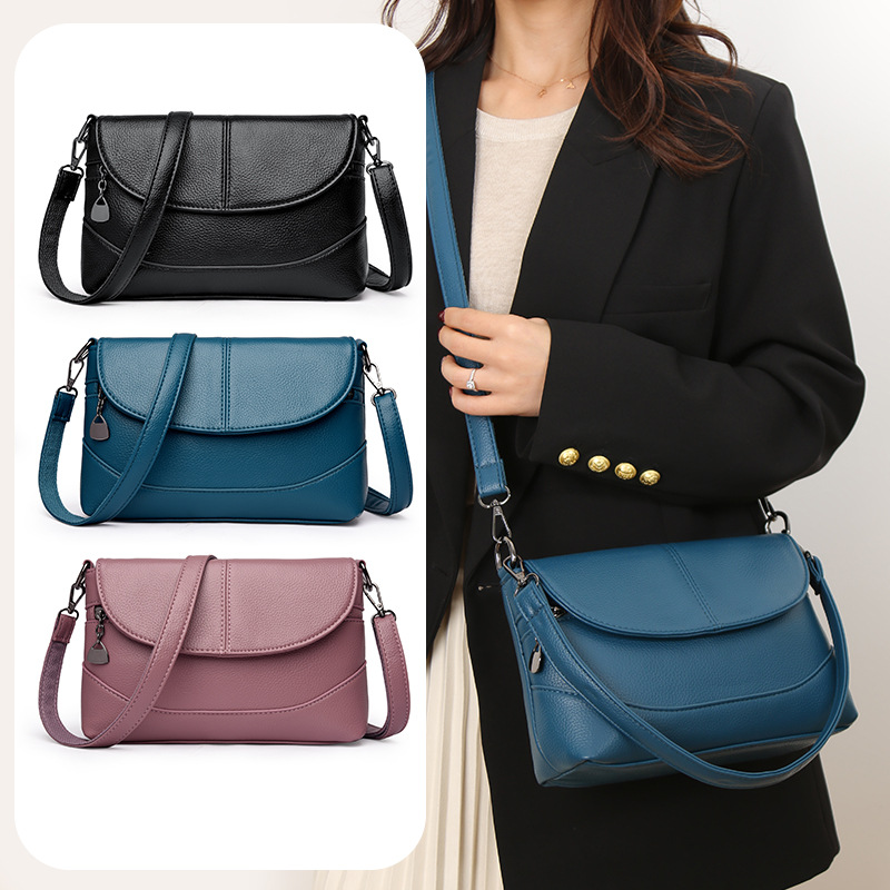 女士包包2024夏季新款中年女包妈妈包质感软皮百搭气质单肩斜挎包