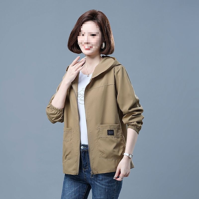 春秋款长袖单层休闲女外搭减龄洋气中年时尚休闲宽松短外套夹克|undefined
