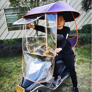 Electric vehicle canopy, new battery-powered tricycle motorcycle, sun protection, wind and rain shield, new two-wheeled model
