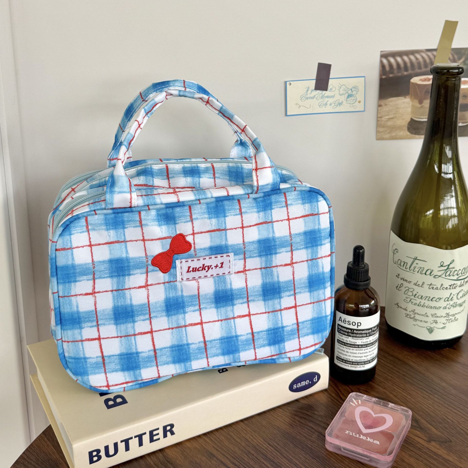 Bolsa de maquillaje de gran capacidad de alto valor facial portátil de viaje avanzado multifuncional productos de cuidado de la piel bolsa de lavado de alto valor facial