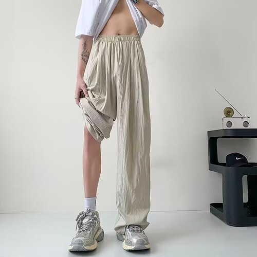 Yamamoto pants men's spring and summer 2025 new style lazy casual high waist slimming small man loose straight wide-leg pants