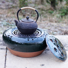 陶火盆陶火缸子火钵子陶制风炉传统老式木炭炉复古火盆烤火炉取暖