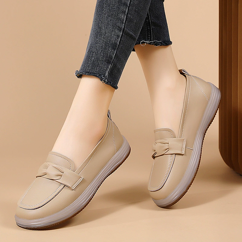 Туфли-лоферы, летняя обувь, универсальная удобная белая обувь для отдыха, натуральная кожа, мягкая подошва