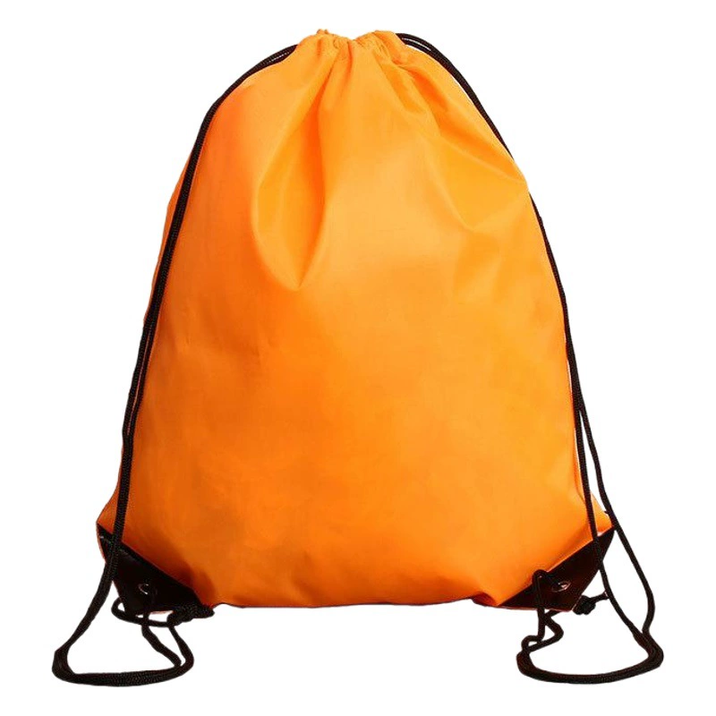 В наличии 210D Полиэстер Карман в комплекте Печатный логотип Рекламный шнурок для хранения на шнурке Рюкзак Сумка Рюкзак на шнурке