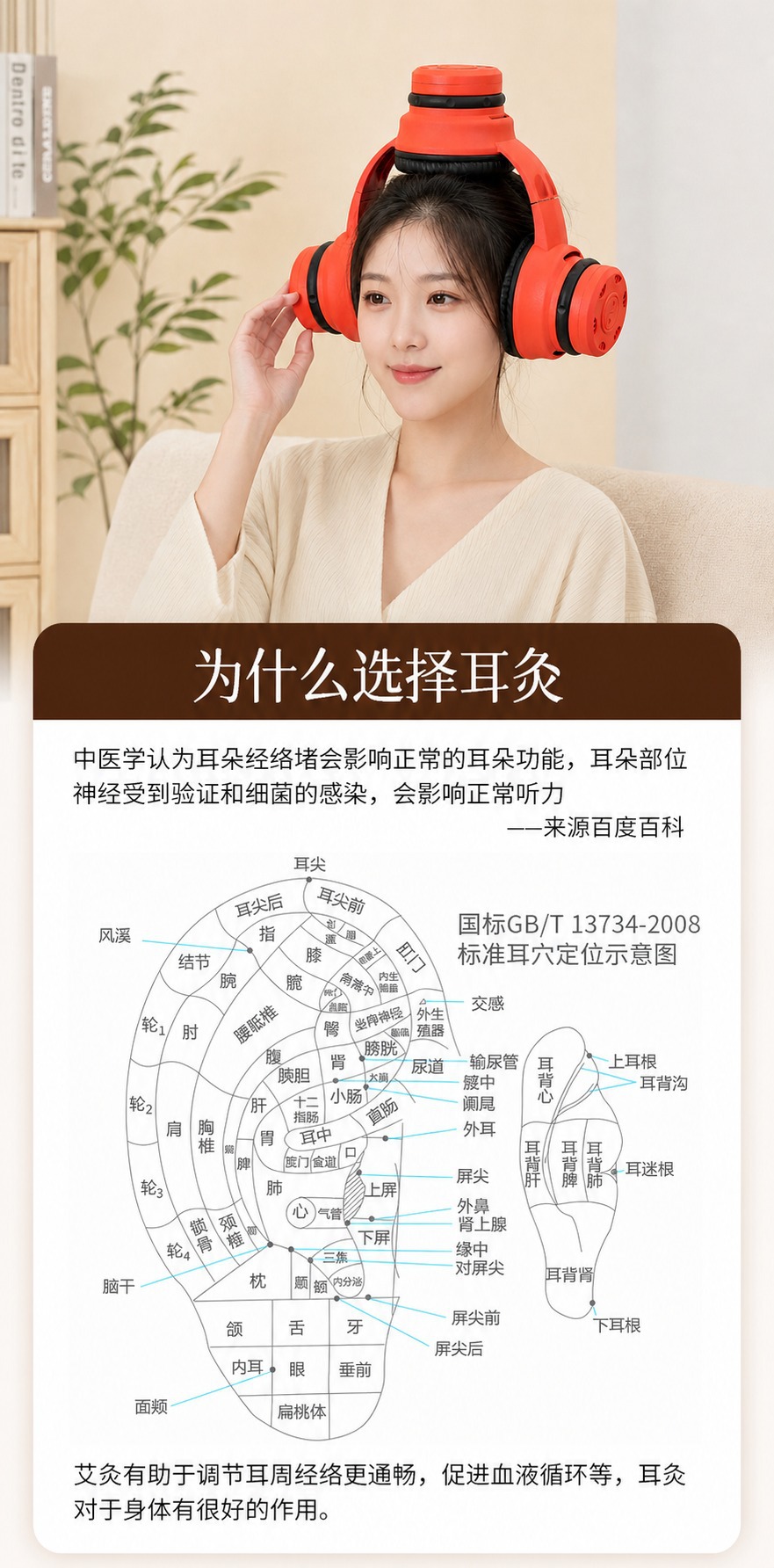 Head and Ear Moxibustion Device Baihui Point Moxa Box with 54 Stone-Ground Moxa Cones for Home Use overview