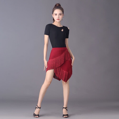 Latin dance skirt new practice clothing female adult skirt tassel skirt bottoms competition dance performance clothing