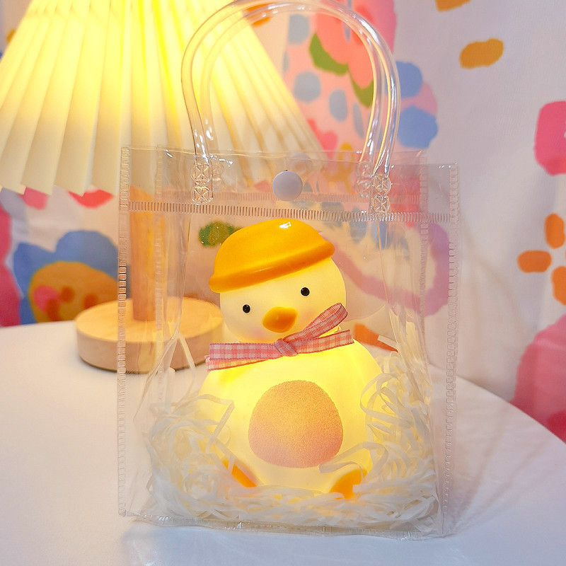 기울어 진 오리/파우더 플러스 투명 선물 가방