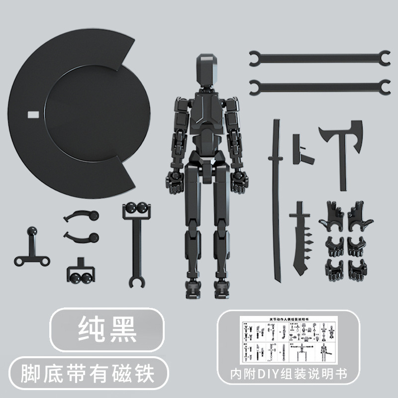 重力磁気吸引幸運十三多関節全身可動ロボット可動人形反重力関節人積み木|undefined