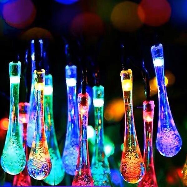 Mayorista LED lámpara solar string gota de agua burbuja lámpara de bola al aire libre impermeable fiesta decoración lámpara de color lámpara de atmósfera de patio