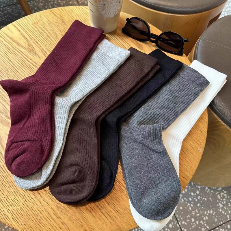 Autumn and Winter Korean Style Net Edition Vertical Stripe Versatile Socks Women's Ins Ankora Infrared Wear Long Tube Socks Autumn and Winter Korean Style Net Edition Vertical Stripe Versatile Socks Women's Ins Ankora Infrared Wear Long Tube Socks