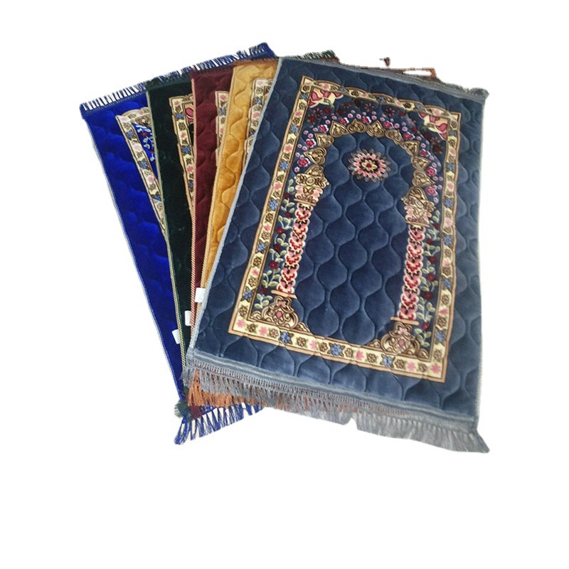 厂家批发绗缝礼拜毯 机织丙纶祷告毯 便携式印花朝拜毯