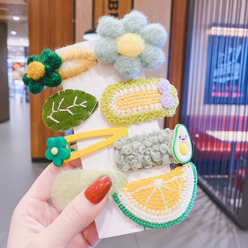 Otoño y invierno niños clip de pelo de dibujos animados peluche clip de pelo lindo bebé roto clip de pelo princesa coreana joyas para el pelo de chicas