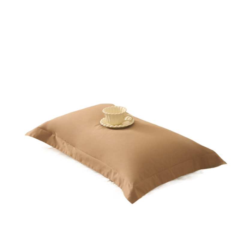 A clase 100S de color sólido algodón molido una sola funda de almohada de algodón de otoño y invierno doble funda de almohada gruesa funda de almohada