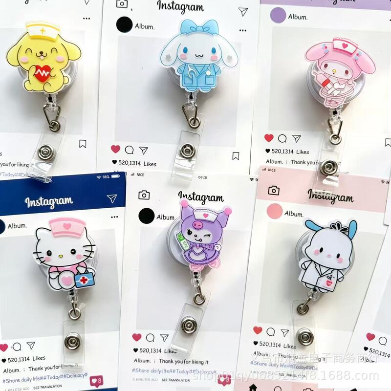 Cute Doctor and Nurse Character Retractable Badge Holder Cartoon Acrylic ID Badge Holder Office Decoration Cute Doctor and Nurse Character Retractable Badge Holder Cartoon Acrylic ID Badge Holder Office Decoration