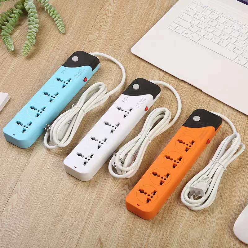 3色混装插排F11#厂家直销万能插孔插座东南亚菲律宾 办公室接线板