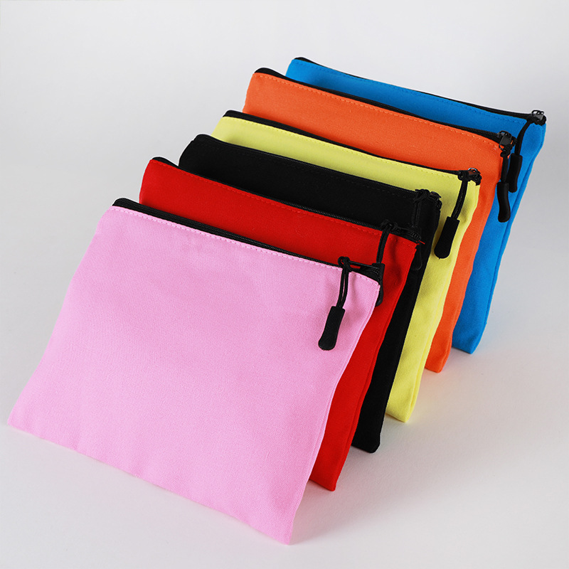 Amazon cremallera lienzo lápiz caso personalizado bolsa de cosméticos bolsa de almacenamiento bolsa de lona bolsa de algodón en stock