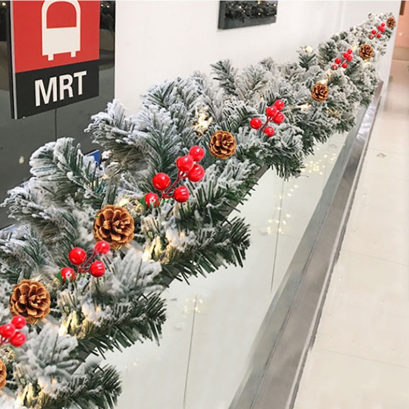 2.7メートルpe混合藤条白い植毛藤条積雪シミュレーション雪クリスマス藤条クリスマス装飾品|undefined