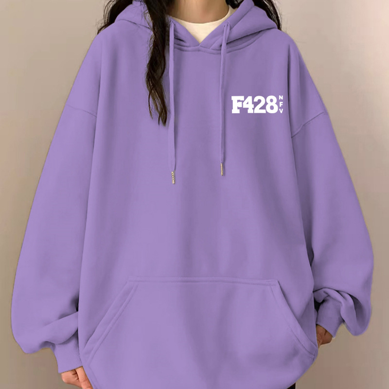 Plus Size 1.0-150kg Hooded Thin Sweatshirt For Women, New Autumn And Winter Printed Loose Lazy Style Long Sleeve_voghion.com