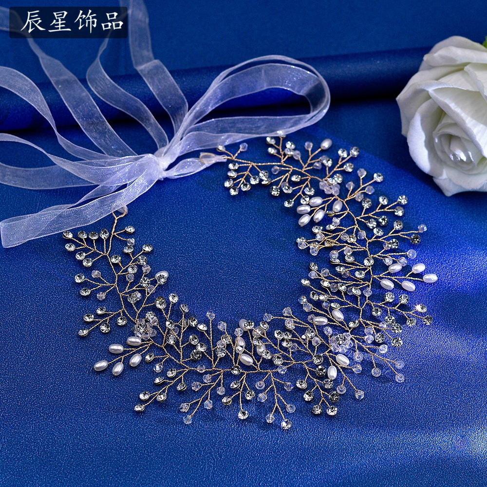 辰星CS10新娘伴娘腰封连衣裙外搭收腰水晶珍珠新娘配礼服搭配腰带