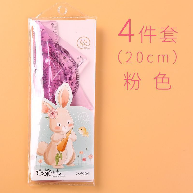 Regla blanda 4 piezas de papelería 15 / 20cm no lastiman las manos regla recta ángulo regla blanda no lastiman las manos