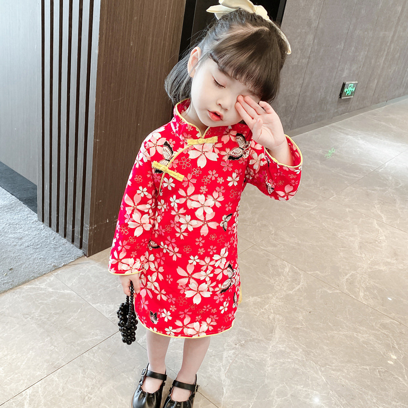 花蝴蝶棉旗袍图片 海量高清花蝴蝶棉旗袍图片大全 阿里巴巴