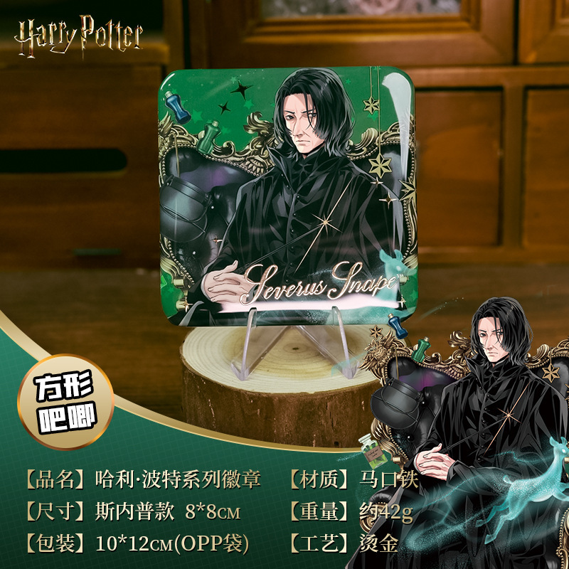 正版哈利波特徽章方形马口铁徽章周边闪耀马尔福斯内普单领吧唧|undefined