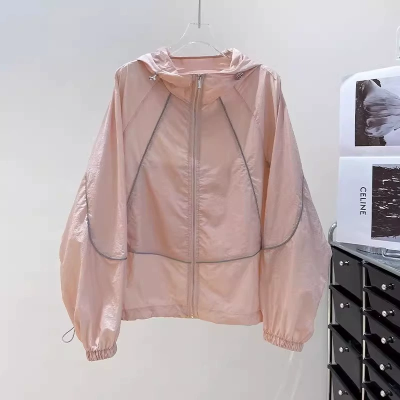 Дышащая солнцезащитная одежда, женская летняя тонкая куртка, новинка 2025 года, свободная и универсальная солнцезащитная одежда, кардиган с кондиционером