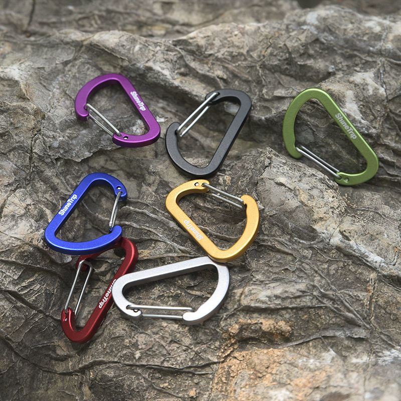 Spring buckle aluminium alloy Carabiner black Key buckle Mini Hooks trumpet No. 4 outdoors Quickdraw