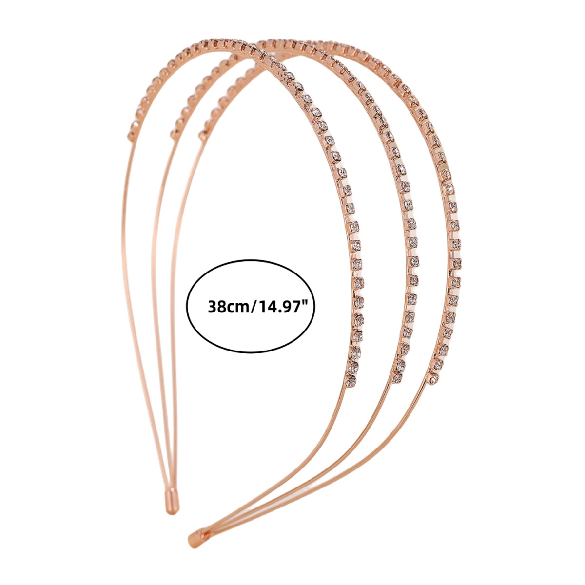 Diadema europea y americana moda transfronteriza accesorios para el cabello ins Internet celebridad Diamante de tres capas rhinestone diadema ins accesorios para el cabello al por mayor