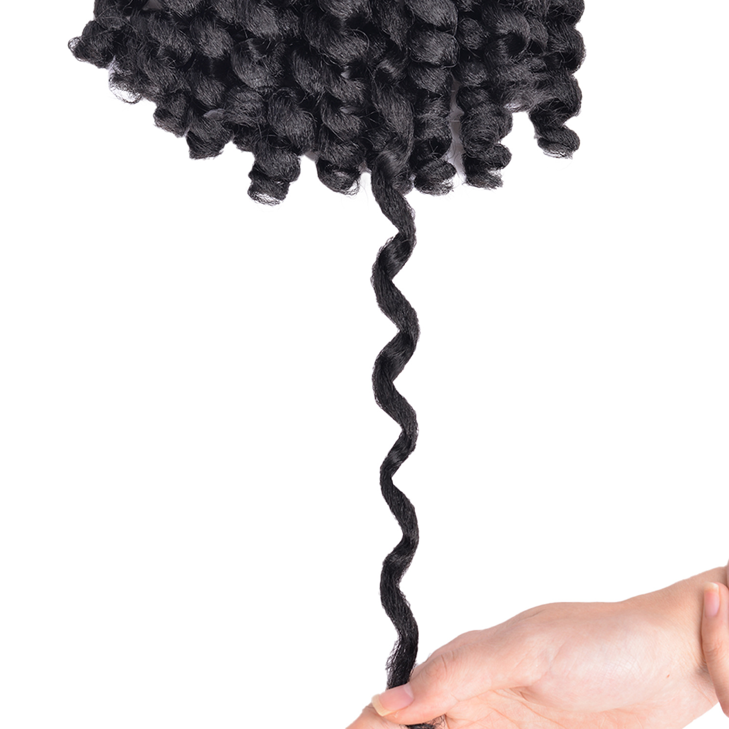 Synthetic hair 8 inch black women's hair soft curl passion Fried Dough Twists crochet braid_voghion.com