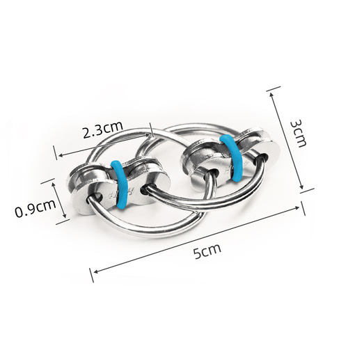 Cross-border four-iron pieces, two rubber bands, bicycle chain, fingertip chain, iron ring, keychain, adult stress relief toy