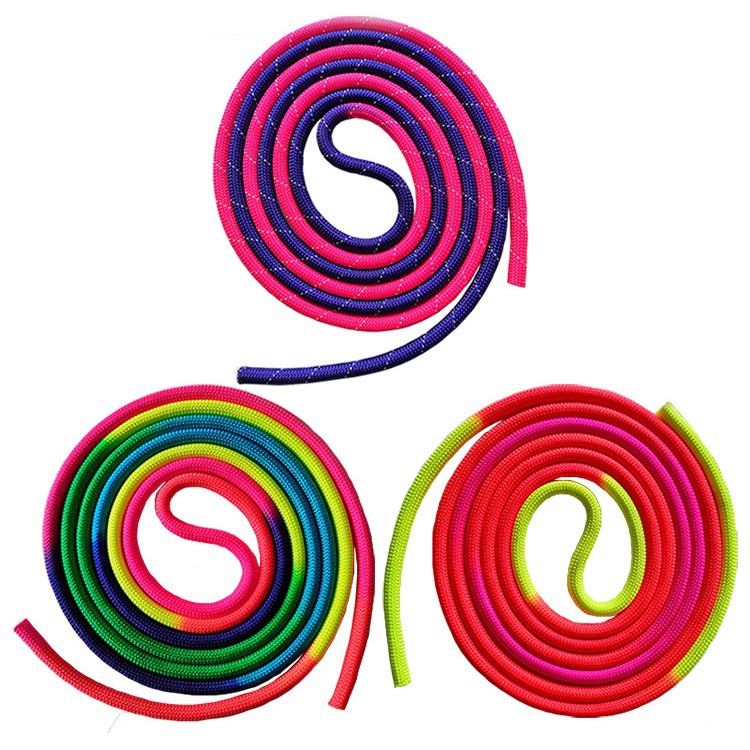 Seven-Colorful Nylon Professional Artistic Gymnastics Rope for Adults and Children Sports Dance Competition Training Fitness Rope