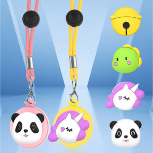 Suitable for Apple Apple AirTag Anti-lost Silicone Protective Case Portable Lanyard Children's Accessories Cute Cartoon