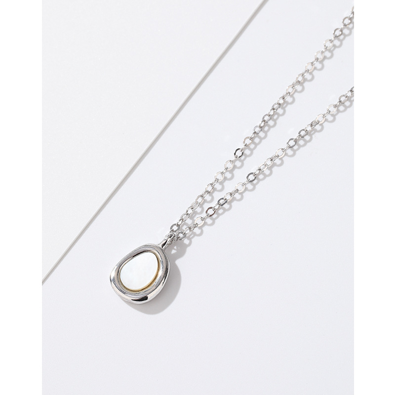 De doble cara de Pavo Real blanco fritillary collar de las mujeres de plata esterlina 925 Luz de lujo nicho colgante collar de cadena de clavícula simple todo fósforo