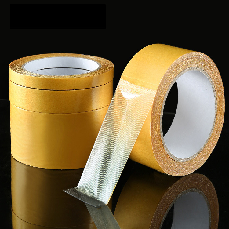 强力布基双面胶黄色高粘度宽地毯双面胶带透明网格玻璃纤维胶胶带
