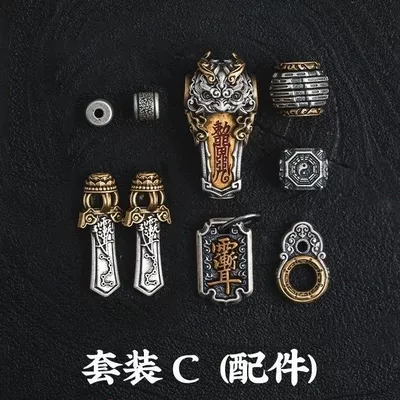 Accessories Taoist DIY Jewelry Spacer – Zərgərlik ara hissələri - c-set-of-tianji-set-yujian-ear-spacer-beads-fulu-spacer-ring-yujian-ear-clip