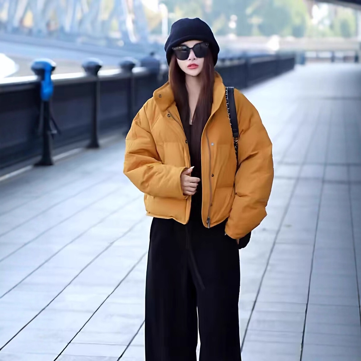 Korean Style Stand Collar Short Fashion White Duck down Jacket for Women Winter New Warm Casual Slimming Puffer Top