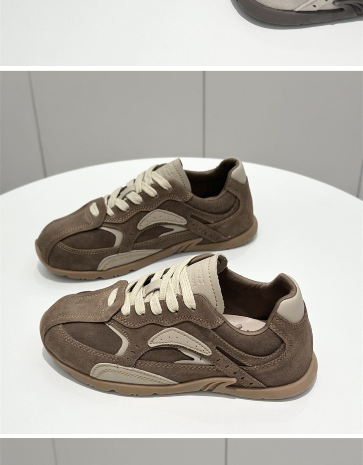 Shougu Forrest Gump Femmes 2024 Automne Nouveau Cuir Polyvalent Respirant Formation Plate Simple Chaussures À La Mode_voghion.com