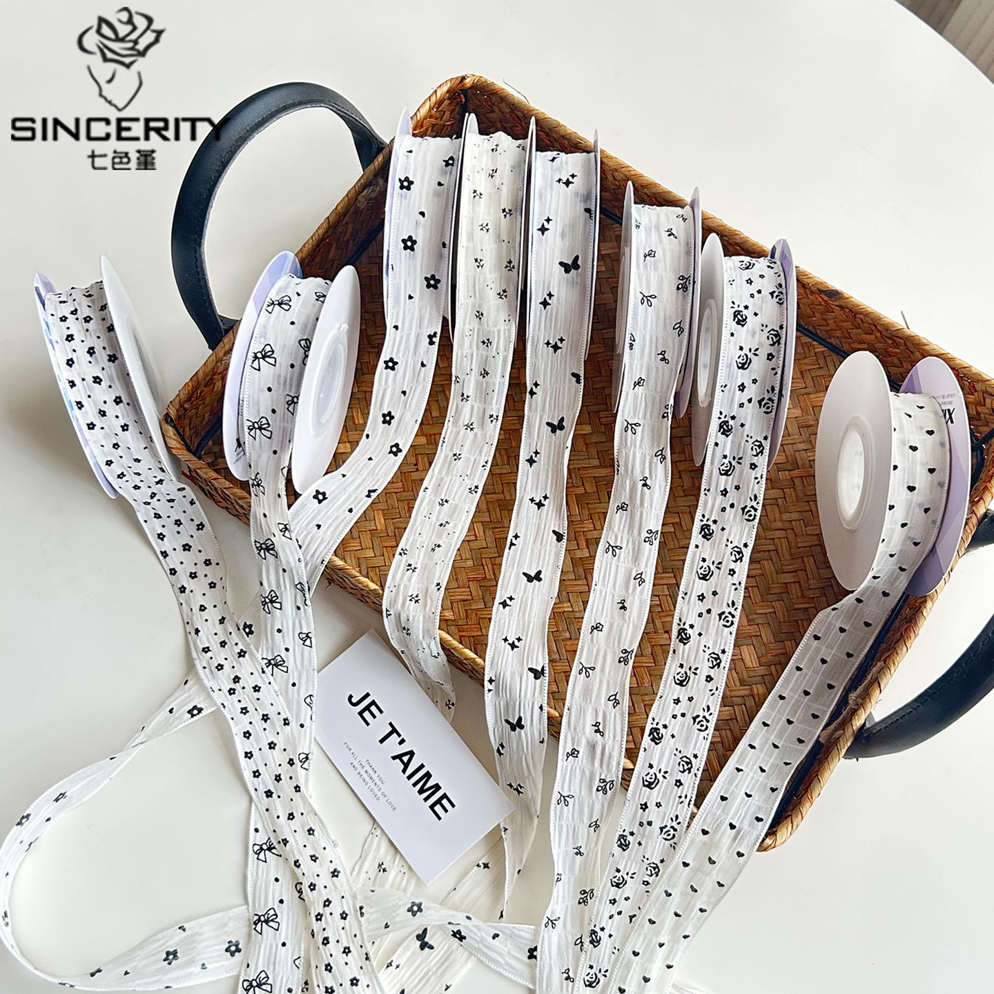 Siete colores, clásico, pequeña cinta floral, paquete de ramo, cinta de raso, bolsa de flores, cinta de flores, embalaje de material de bricolaje hecho a mano