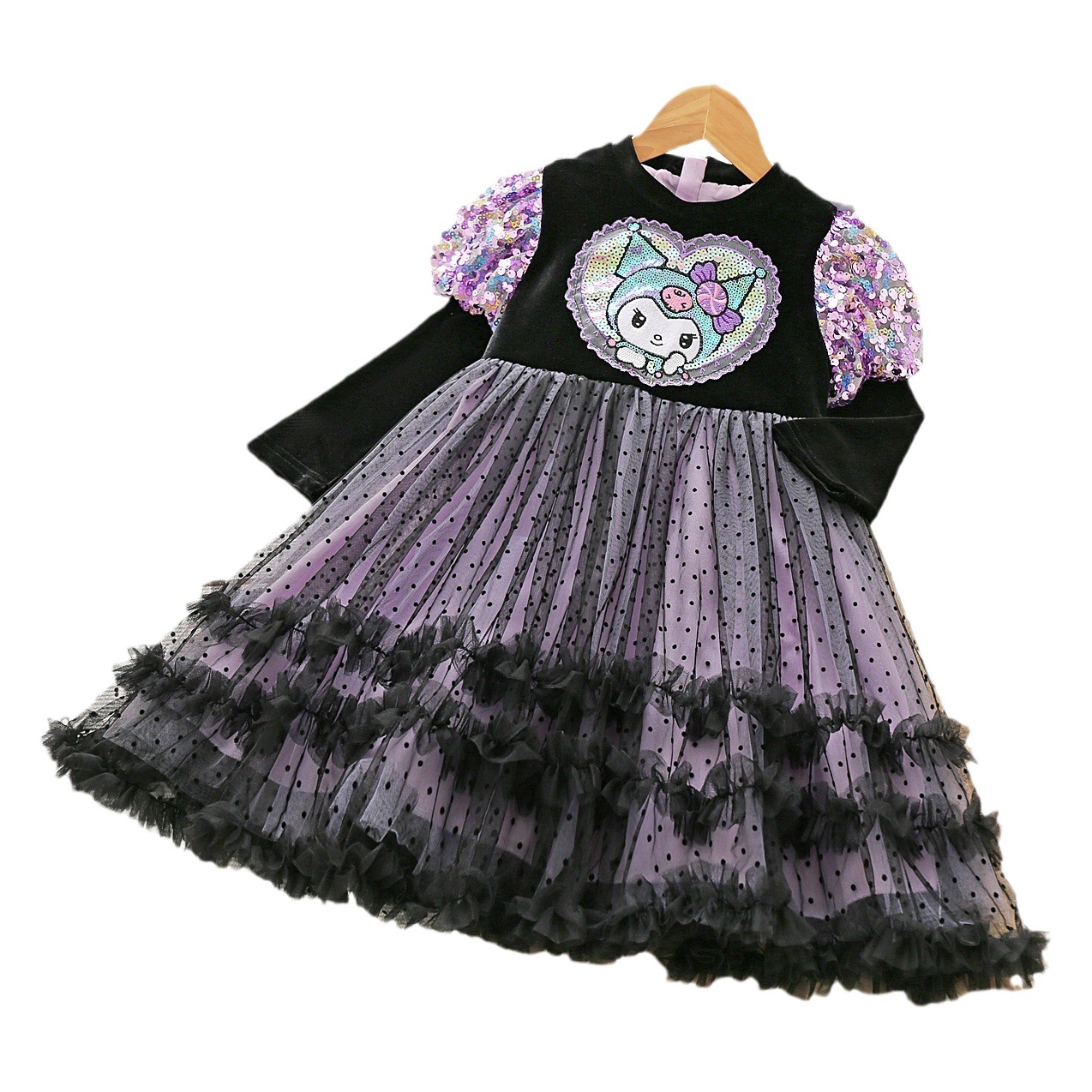 Niña coolomi Lolita princesa vestido de los niños de manga larga oscuro pettiskirt bebé otoño ropa coolomi vestido